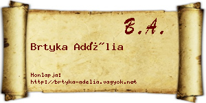 Brtyka Adélia névjegykártya